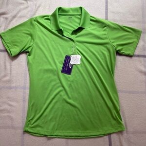 Bright Lime Green Polo Shirt Women's Size Medium